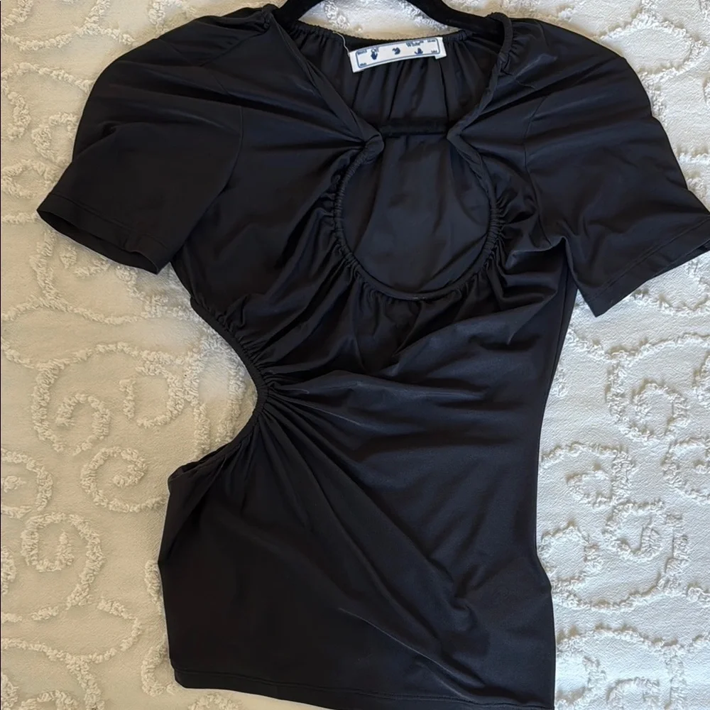 OFF-WHITE Swiss Cheese semi sheer top - Picture 4 of 9
